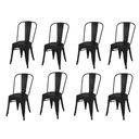 Ver imagem 1 de Kit 8 Cadeiras Tolix Iron Ferro Preta Fosca Aço Industrial Sala Cozinha Jantar Bar