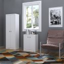 Ver imagem 1 de Kit 2 Armários para Escritório com Armário Multiuso Alto ME4105 e Armário Baixo ME4103 Branco