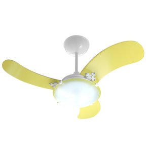 Ventilador de Teto Facilita VentColors Amarelo 3Pás MDF 220V Facilita Ventiladores