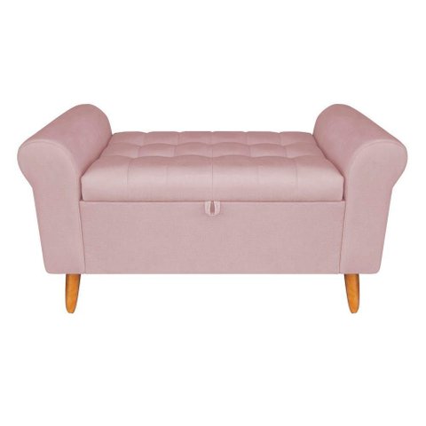 Recamier Bau Rio 140cm Suede Rose Madeira Inova Decor