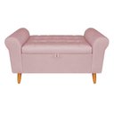 Ver imagem 1 de Recamier Bau Rio 140cm Suede Rose Madeira Inova Decor
