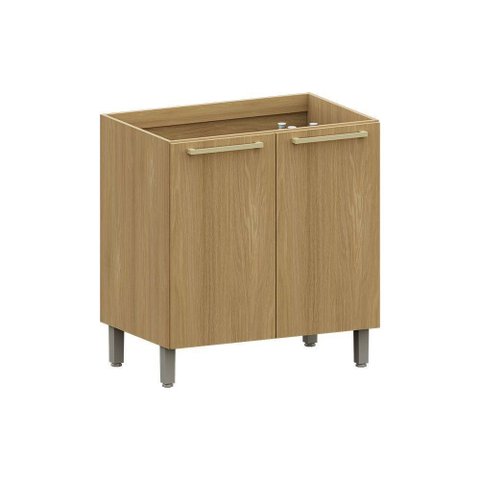 Balcão de Cozinha 80cm 2 Pts Elegance Luciane Móveis Freijó/freijó Brasil