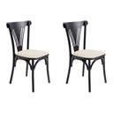 Ver imagem 1 de Kit 2 Cadeiras de Jantar Paris Luxo Estrutura Aço Moderna Design para Sala de Jantar - Preta/Branca
