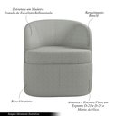 Ver imagem 3 de Kit 2 Poltronas Decorativas Design Moderno Bel Sala de Estar Base Giratória Bouclê Cinza G33 - Gran