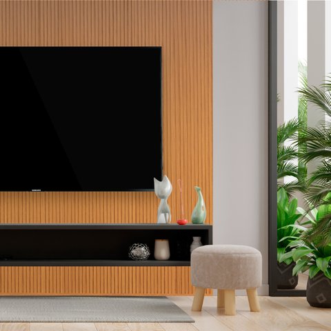 Painel Ripado em Barra 270x87cm (2,35m²) MDF AMORECANELA DECORAÇÃO E ARTE