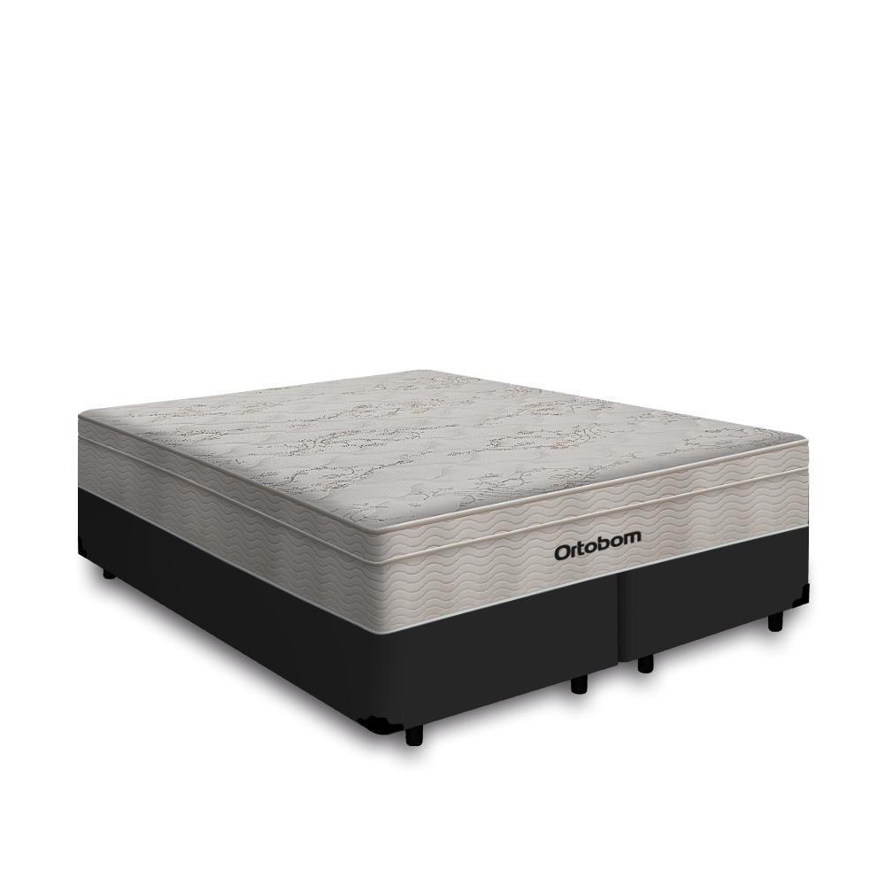 Cama Box Queen + Colchão de Molas Ensacadas Ortobom AirTech SpringPocket 158cm