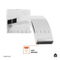 Torneira para Banheiro Misturador de Parede Duplo Comando Caxambu Pingoo.casa - Prata Cromado - 4