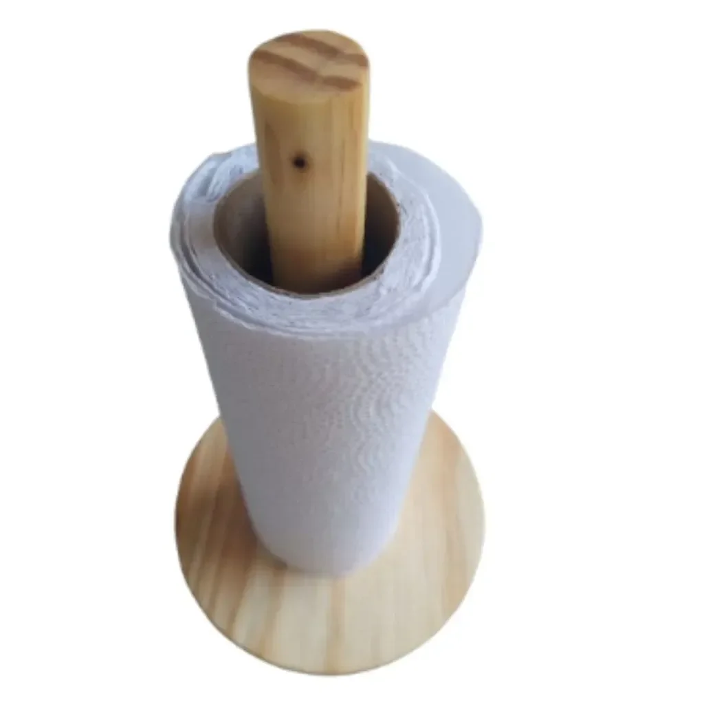 Ver imagem 6 de Porta Papel Toalha Casa Cozinha Suporte Natural Madeira
