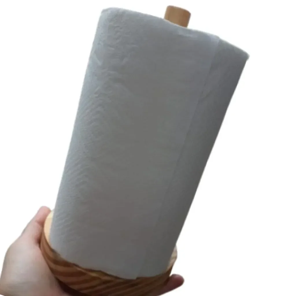 Ver imagem 7 de Porta Papel Toalha Casa Cozinha Suporte Natural Madeira