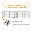Ver imagem 3 de Cercado Cães Cachorros Pets com 10 Módulos + Portão Divisor de Ambientes Preto