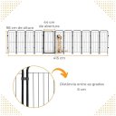 Ver imagem 2 de Cercado Cães Cachorros Pets com 10 Módulos + Portão Divisor de Ambientes Preto