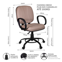 Ver imagem 3 de Cadeira Escritório Plus Size Giratória 200kg Bege