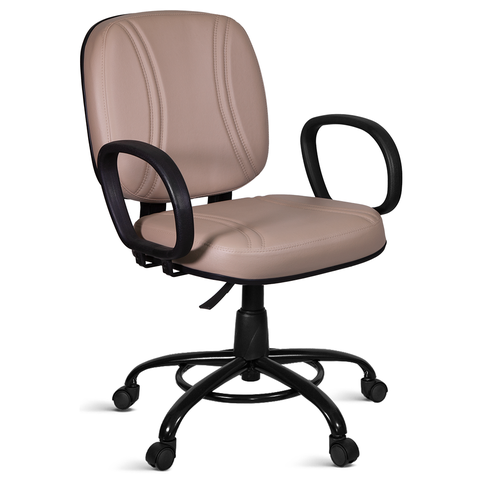 Cadeira Escritório Plus Size Giratória 200kg Bege