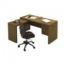 Ver imagem 6 de Conjunto 2 Peças com Mesa para Escritório em L e Estante Livreiro Marrom