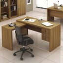 Ver imagem 7 de Conjunto 2 Peças com Mesa para Escritório em L e Estante Livreiro Marrom