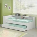 Ver imagem 7 de Cama Solteiro Bicama Bau Estante 2 Nichos Bb2829 Branco Dtall Branco