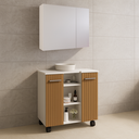 Ver imagem 3 de Conjunto Banheiro Espelheira Klein Gabinete Premium para Pia de Coluna - Jm3 Móveis:esp.branco+gab.b