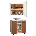 Ver imagem 2 de Conjunto Banheiro Espelheira Klein Gabinete Premium para Pia de Coluna - Jm3 Móveis:esp.branco+gab.b