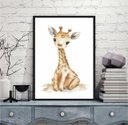 Ver imagem 1 de Quadro Arte Infantil Girafinha 24x18cm - com Vidro:moldura Preta