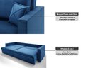 Ver imagem 4 de Sofá Tango 2,60m sem Caixa, Retrátil e Reclinável Veludocristal - Netsofas - Azul Marinho