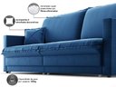 Ver imagem 3 de Sofá Tango 2,60m sem Caixa, Retrátil e Reclinável Veludocristal - Netsofas - Azul Marinho