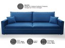 Ver imagem 2 de Sofá Tango 2,60m sem Caixa, Retrátil e Reclinável Veludocristal - Netsofas - Azul Marinho