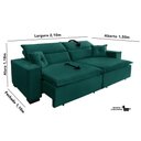 Ver imagem 5 de Sofá Londres 2.10m Retrátil e Reclinável Pillow Top - Verde