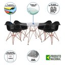 Ver imagem 6 de Conjunto Jantar Mesa Redonda Vidro 90cm com 4 Poltronas Pretas Ferro Cobre Preto
