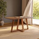 Ver imagem 1 de Mesa de Jantar TM91 6 Lugares Retangular MDF Amadeirado Dalla Costa Móveis