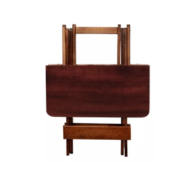Mesa 70x70 Pinus com 4 Cadeiras Cor Imbuia - 3