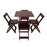 Mesa 70x70 Pinus com 4 Cadeiras Cor Imbuia - 1