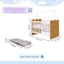 Ver imagem 3 de Berço Mini Cama com Colchão e Suporte Mosquiteiro Ternura Compact 100% MDF