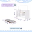 Ver imagem 3 de Berço Mini Cama com Colchão e Suporte Mosquiteiro Ternura Compact 100% MDF