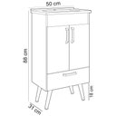 Ver mais imagens de Conjunto Banheiro Gabinete com Pés 50cm Lavatório e Armário Allegra B06 Branco Carvalho - Lyam Decor