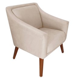Poltrona Decorativa Adriele para Sala e Recepção Suede Bege - Majú Decor - 2