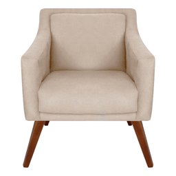 Poltrona Decorativa Adriele para Sala e Recepção Suede Bege - Majú Decor - 1
