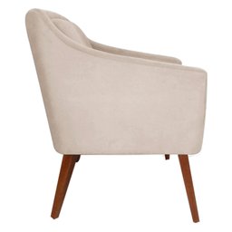 Poltrona Decorativa Adriele para Sala e Recepção Suede Bege - Majú Decor - 3