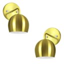 Ver imagem 1 de Kit 2 Arandela Aluminio Bola Dourado 23x25cm