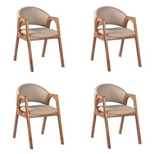 Kit 4 Cadeiras Decorativa Sala de Jantar Luxo Larissa Facto Fendi - Mozzelar