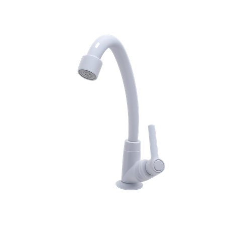 Torneira para Cozinha de Mesa com Bica Móvel C29 em ABS Branca - Bognar
