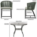 Ver imagem 2 de Mesa e 6 Cadeiras e Noronha Preto E3 Trama Original Verde