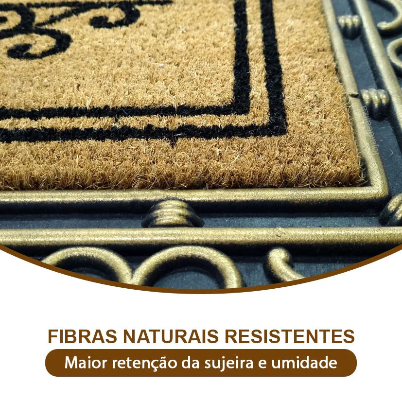1 Tapete Porta Capacho Fibra Coco Antiderrapante 60x90 Impdr - 5