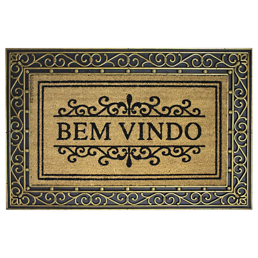 1 Tapete Porta Capacho Fibra Coco Antiderrapante 60x90 Impdr - 9