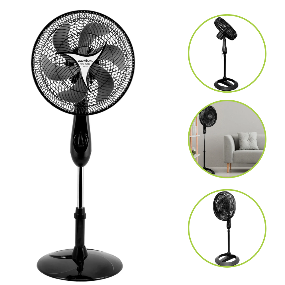 Ventilador Coluna com Pé 30cm Mega Turbo 6 Pás Silencioso - 4