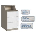 Ver imagem 4 de Mesa de Cabeceira 3 Gavetas Elegance Canelado Cinza