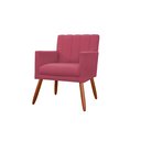 Ver imagem 3 de Kit Namoradeira + 1 Poltrona Decorativa Cecília Suede Rosa Pés Madeira Ms Decor