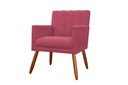 Ver imagem 3 de Kit Namoradeira + 1 Poltrona Decorativa Cecília Suede Rosa Pés Madeira Ms Decor