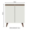 Ver imagem 3 de Balcão Armário de Cozinha 70 cm 2 Portas Branco Reims Madesa