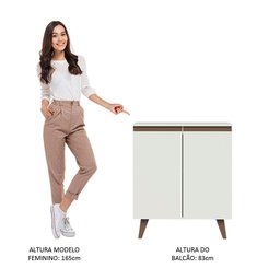 Balcão Armário de Cozinha 70 cm 2 Portas Branco Reims Madesa - 6