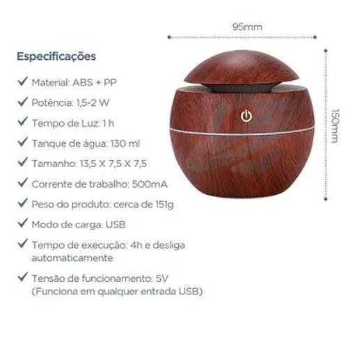 Difusor Umidificador Aromatizador de Ambiente Óleo Essencial - 11